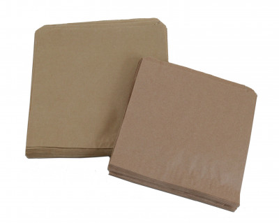 10" x 10" (250 x 250mm) Brown Kraft Strung Bags - 201244S