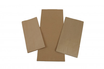 8.5" x 3.5" x 15.5" (215 x 90 x 385mm) Brown Kraft Grocery / SOS Block Bottom Bags - 302168